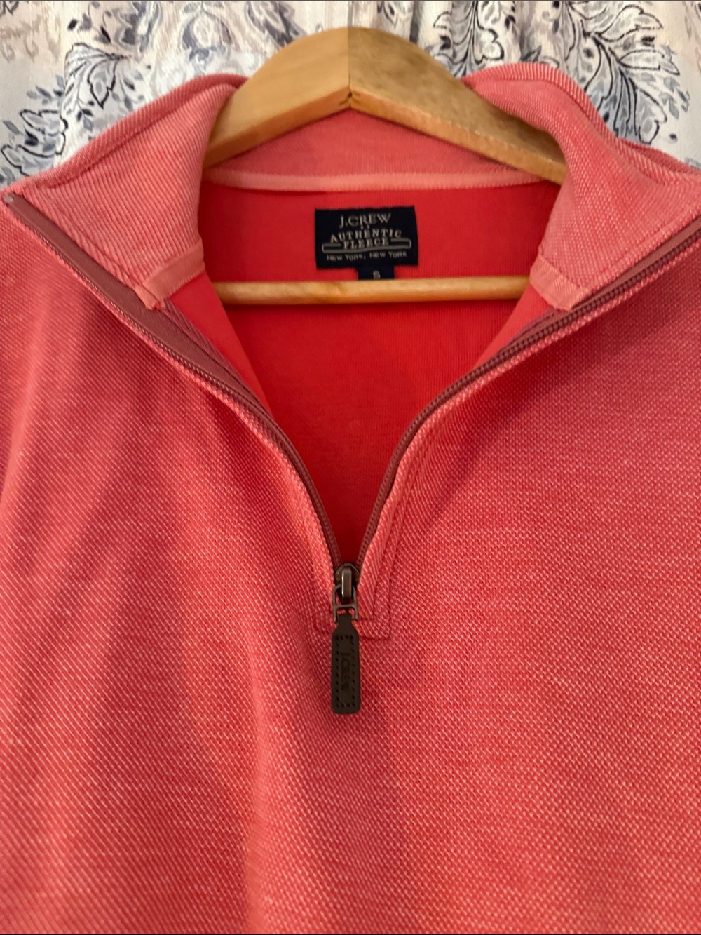 J. Crew Men's Coral Zip-Neck Sweater - Picture 6 of 7